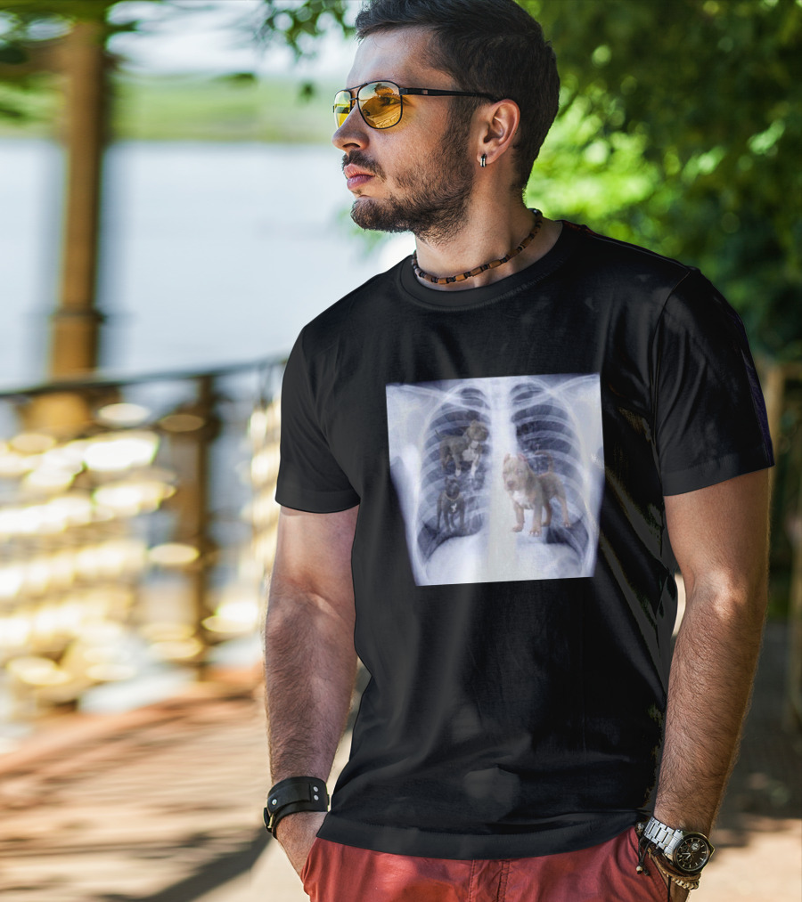 Jeremy Reaves XRay Dog Pitbulls In Chest Cavity T-Shirt