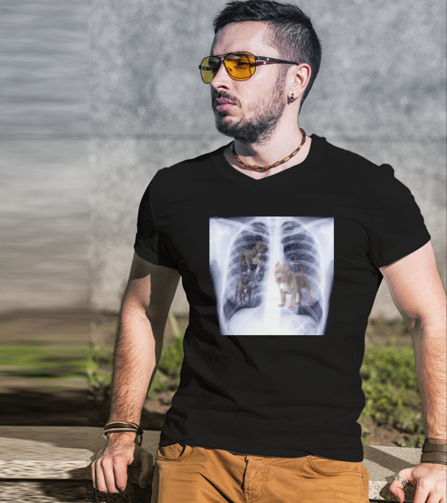 Jeremy Reaves XRay Dog Pitbulls In Chest Cavity T-Shirt