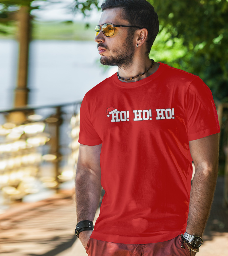 Ho Ho Ho Heather Harmon Santa Hat Holiday Cheer T-Shirt