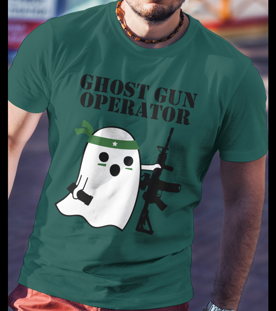 Ghost Gun Operator Ghost With Bandana And Rifle T-Shirt