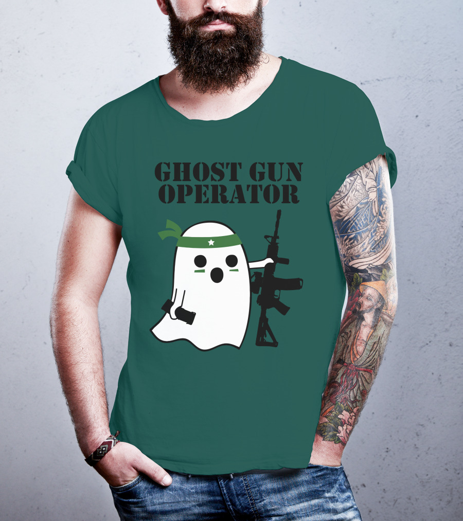 Ghost Gun Operator Ghost With Bandana And Rifle T-Shirt