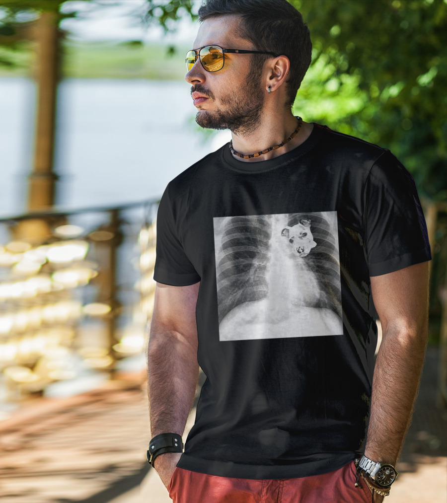 Dawg In Him X-Ray Puppy Chest Image T-Shirt