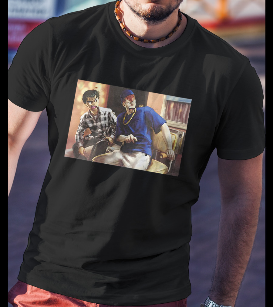 Damn Meme Yusuke And Kuwabara Reaction Couch Scene T-Shirt