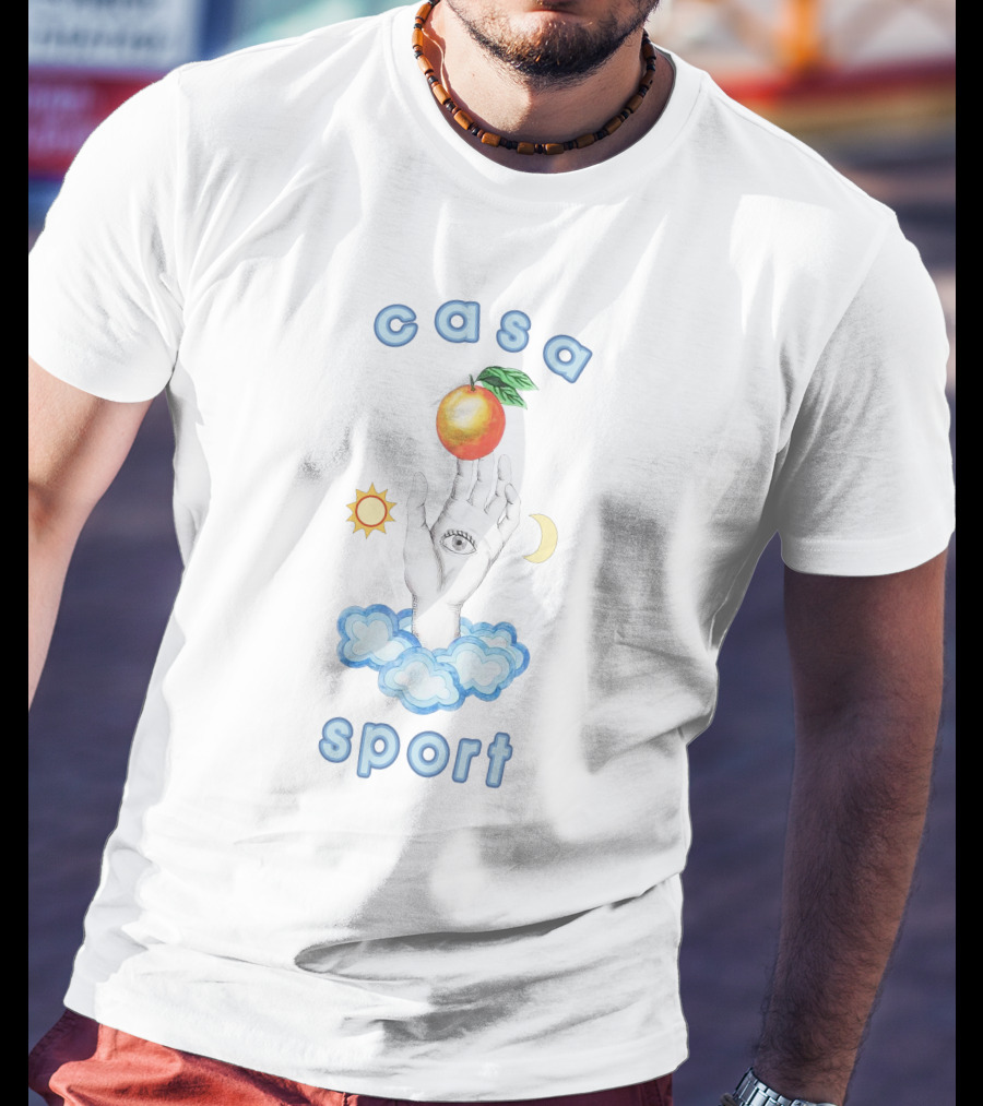 Casa Sport Hand Eye Peach Clouds Sun Moon T-Shirt