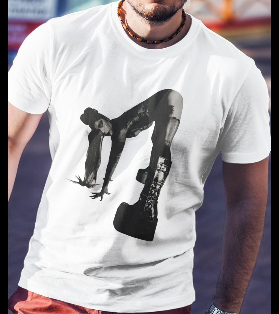 Lady Gaga Chromatica Black And White Striking Pose Platform Boots T-Shirt