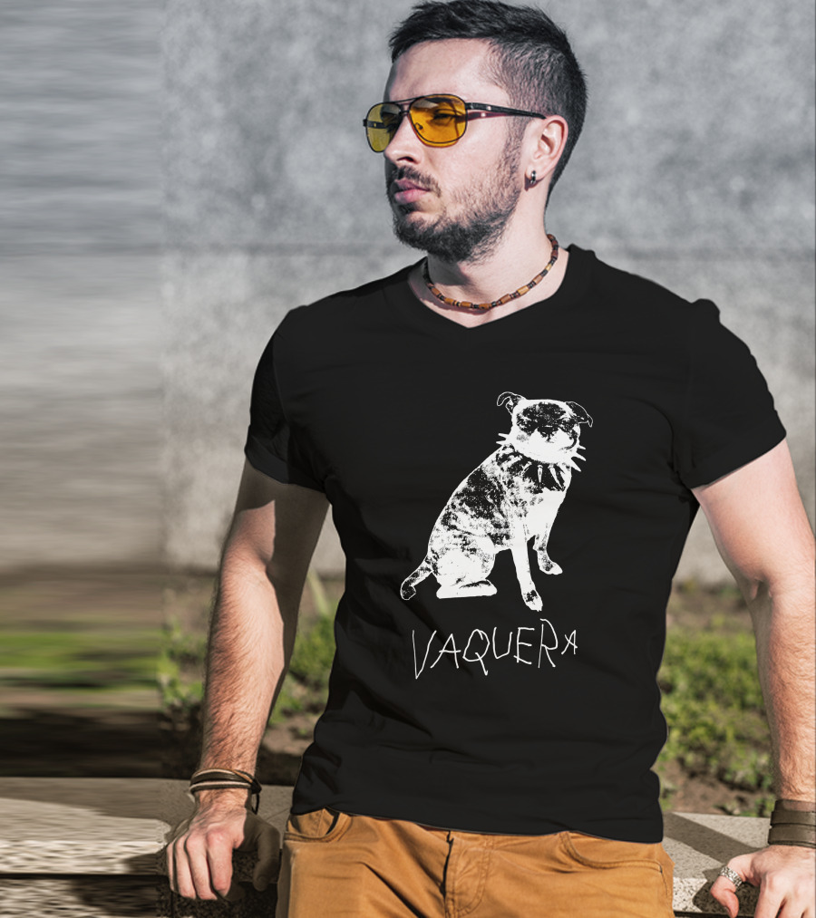 Vaquera Punk Dog Cowboy Hat Bandana Bold Attitude T-Shirt