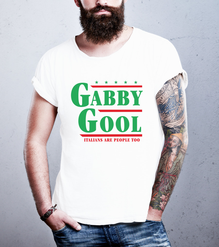 Gabby Gool Italians Are People Too Green Red Stars T-Shirt