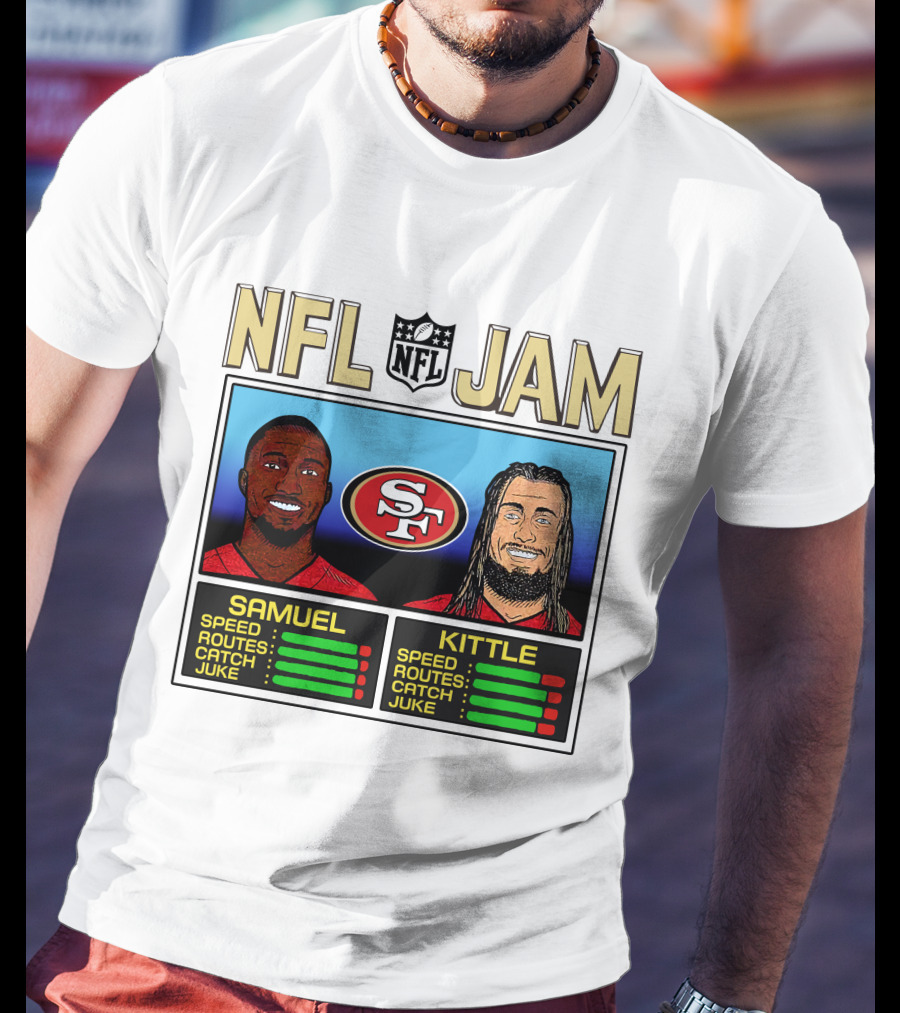 NFL Jam Deebo Samuel George Kittle San Francisco 49ers Speed Routes Catch Juke T-Shirt