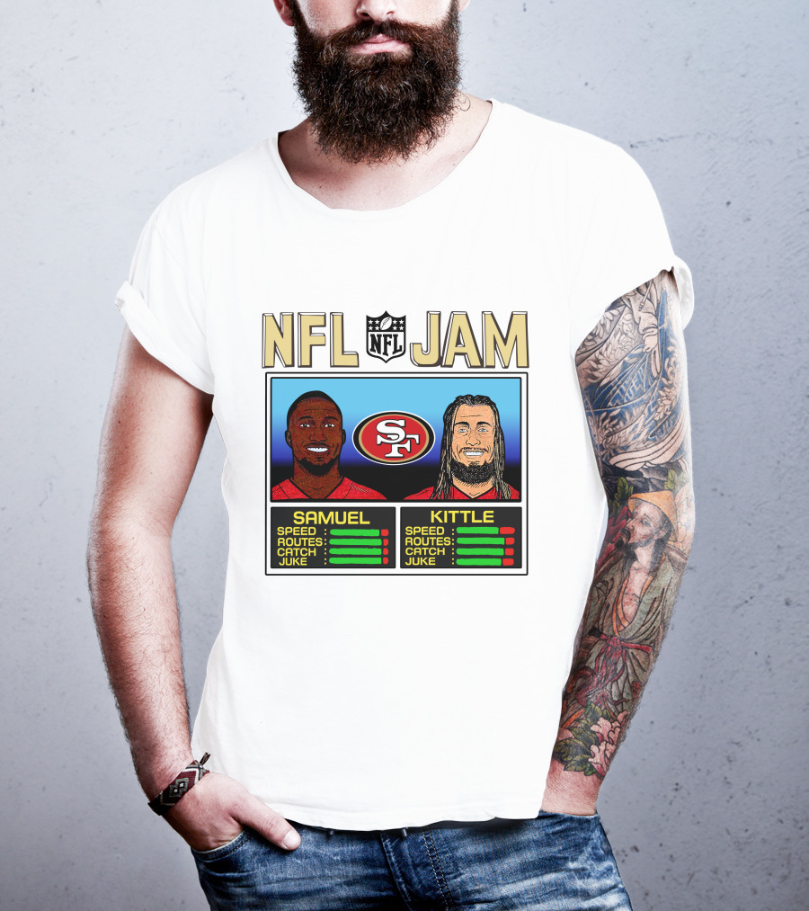 NFL Jam Deebo Samuel George Kittle San Francisco 49ers Speed Routes Catch Juke T-Shirt