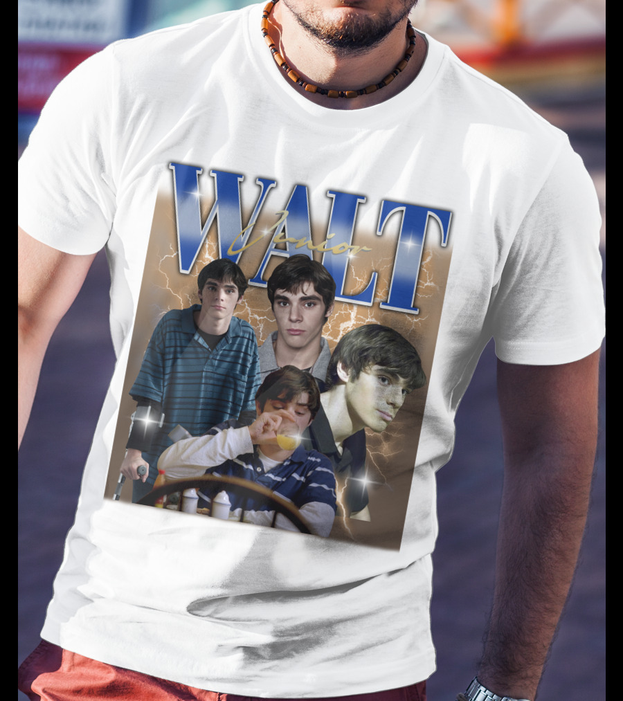 Breaking Bad Vintage 90s Drama Tv Series Walt Junior Photographic Merch Lightning Background T-Shirt