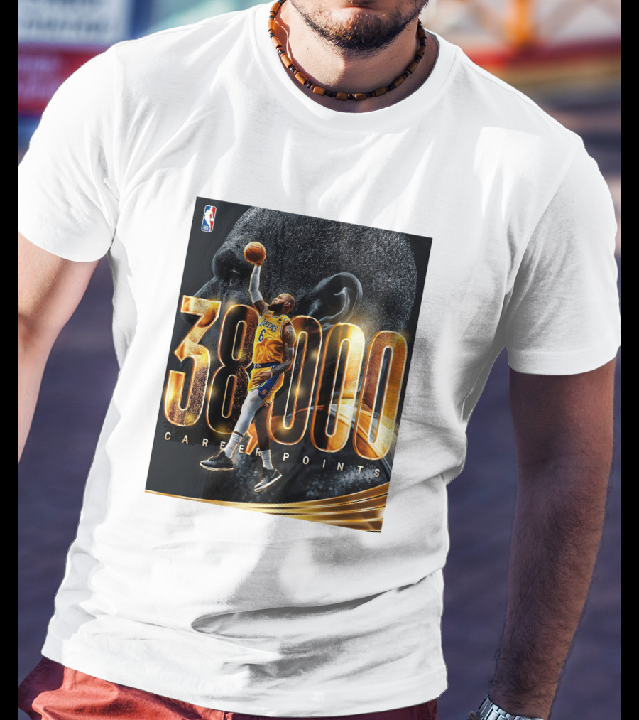 NBA Lebron James 38000 Career Points Achievement T-Shirt