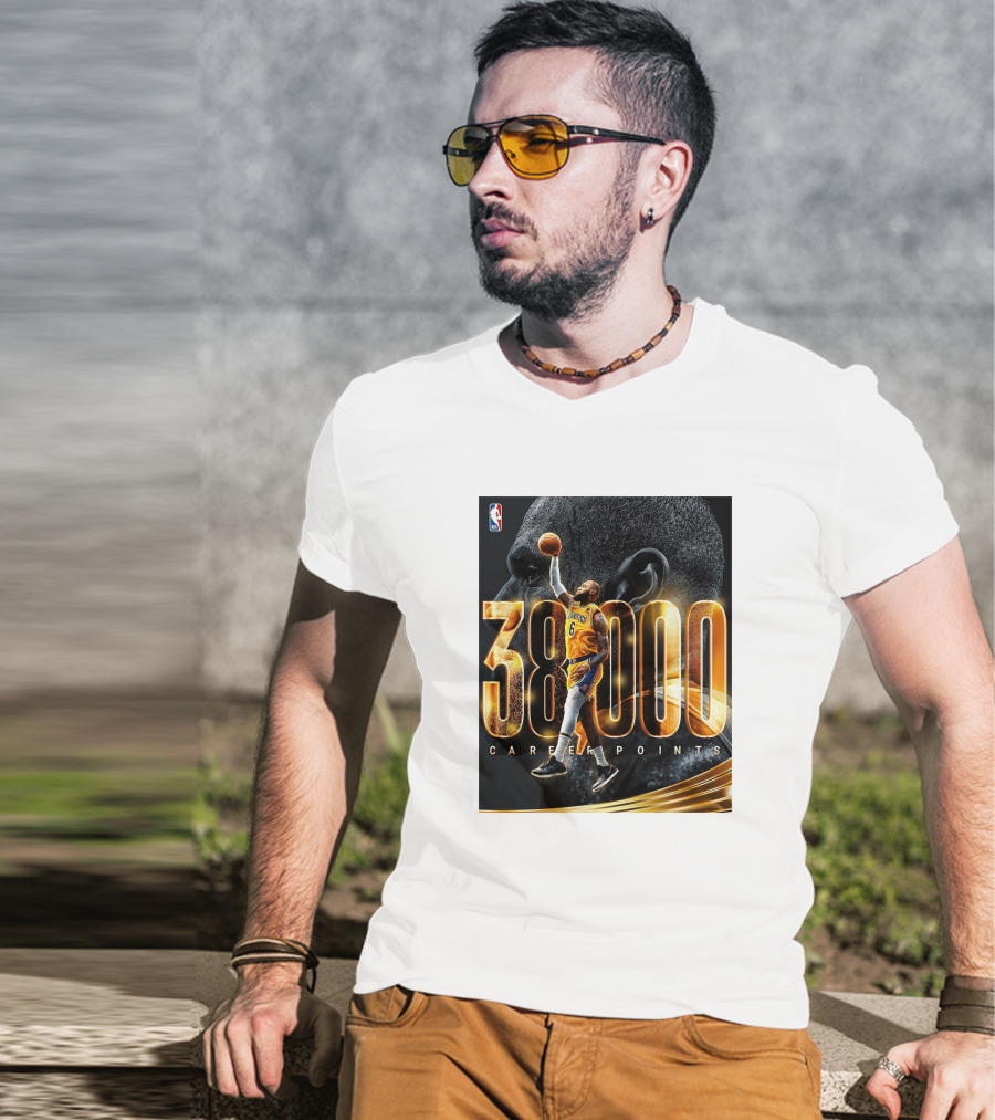 NBA Lebron James 38000 Career Points Achievement T-Shirt