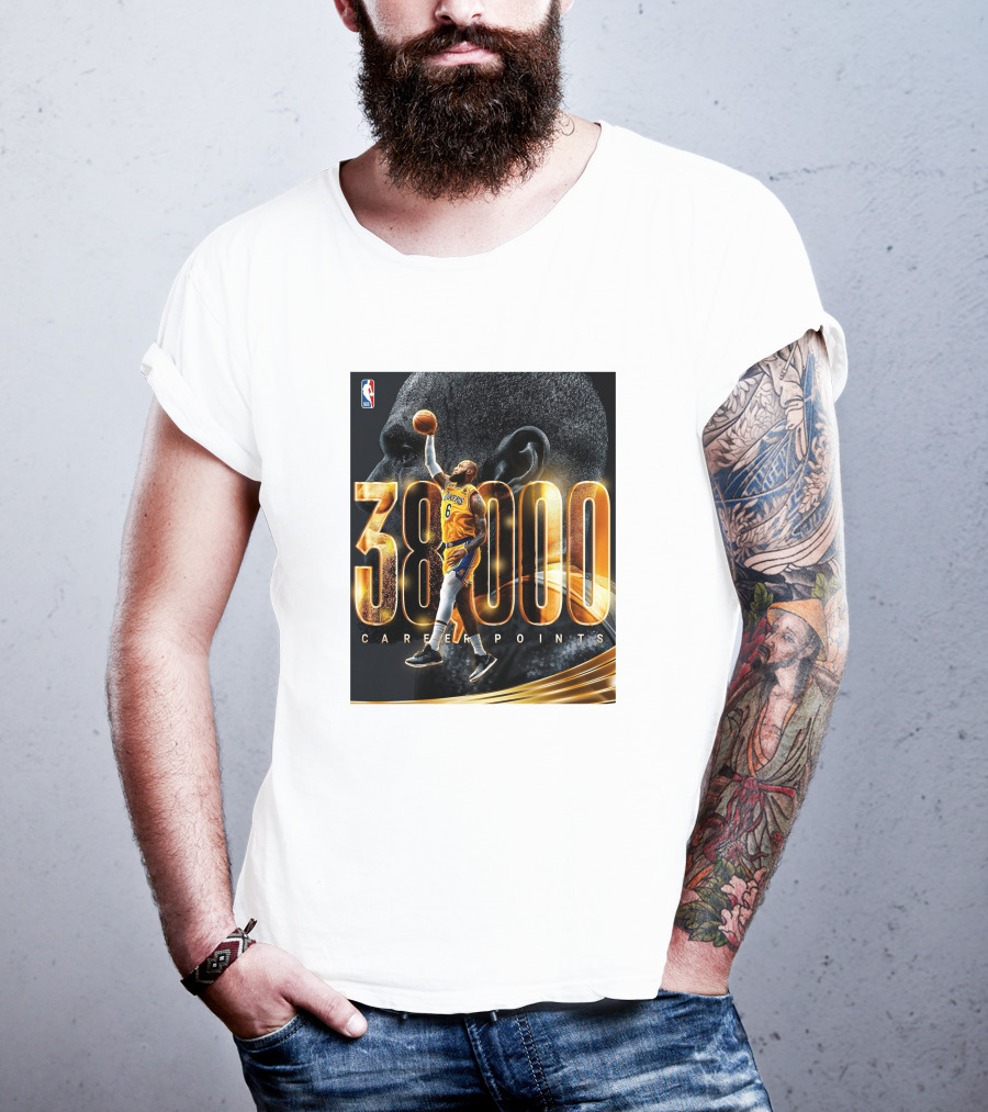 NBA Lebron James 38000 Career Points Achievement T-Shirt