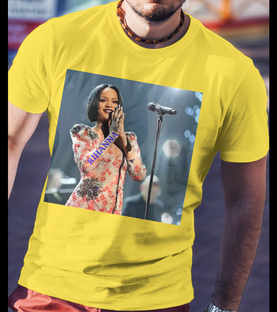 Rihanna Singer Songwriter Actress Performance Floral Dress T-Shirt