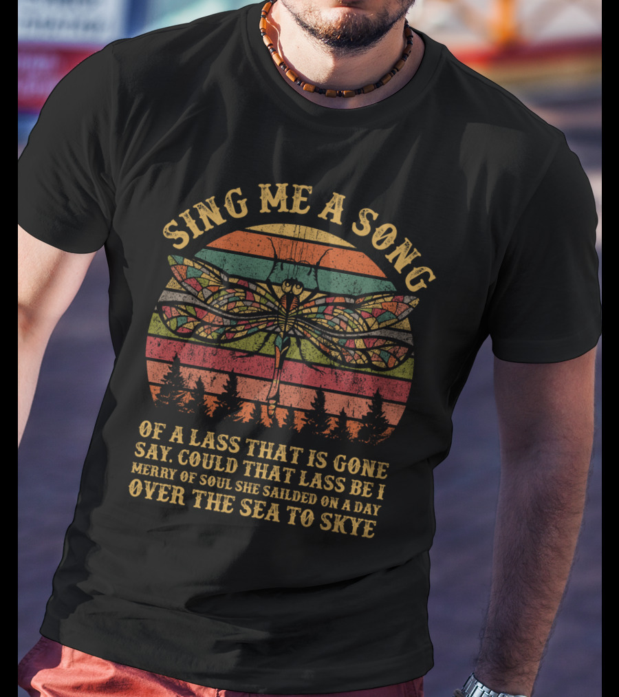 Sing Me A Song Over The Sea To Skye Dragonfly Sunset T-Shirt