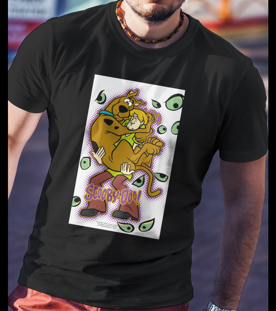 Scooby-Doo Shaggy Hug Surrounded By Eyes T-Shirt