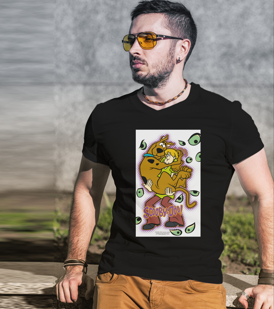 Scooby-Doo Shaggy Hug Surrounded By Eyes T-Shirt