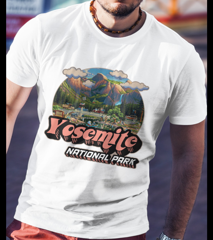 Yosemite National Park Vintage Scenic Mountains And Landscape T-Shirt