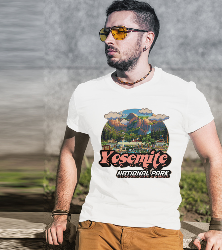 Yosemite National Park Vintage Scenic Mountains And Landscape T-Shirt
