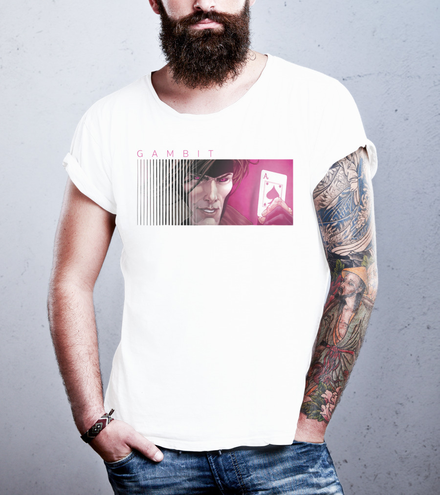 Gambit X-Men Holding Ace Of Spades Card T-Shirt