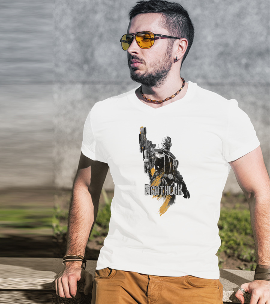 Marvel X Men Deathlok Character Graphic Painting Texture T-Shirt