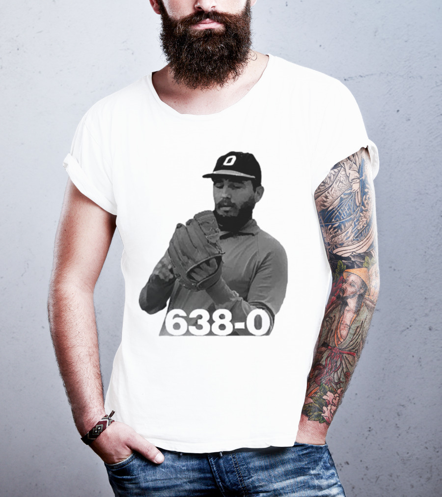 Castro 638-0 Baseball Pitcher Image With Cap Displaying 'O' T-Shirt