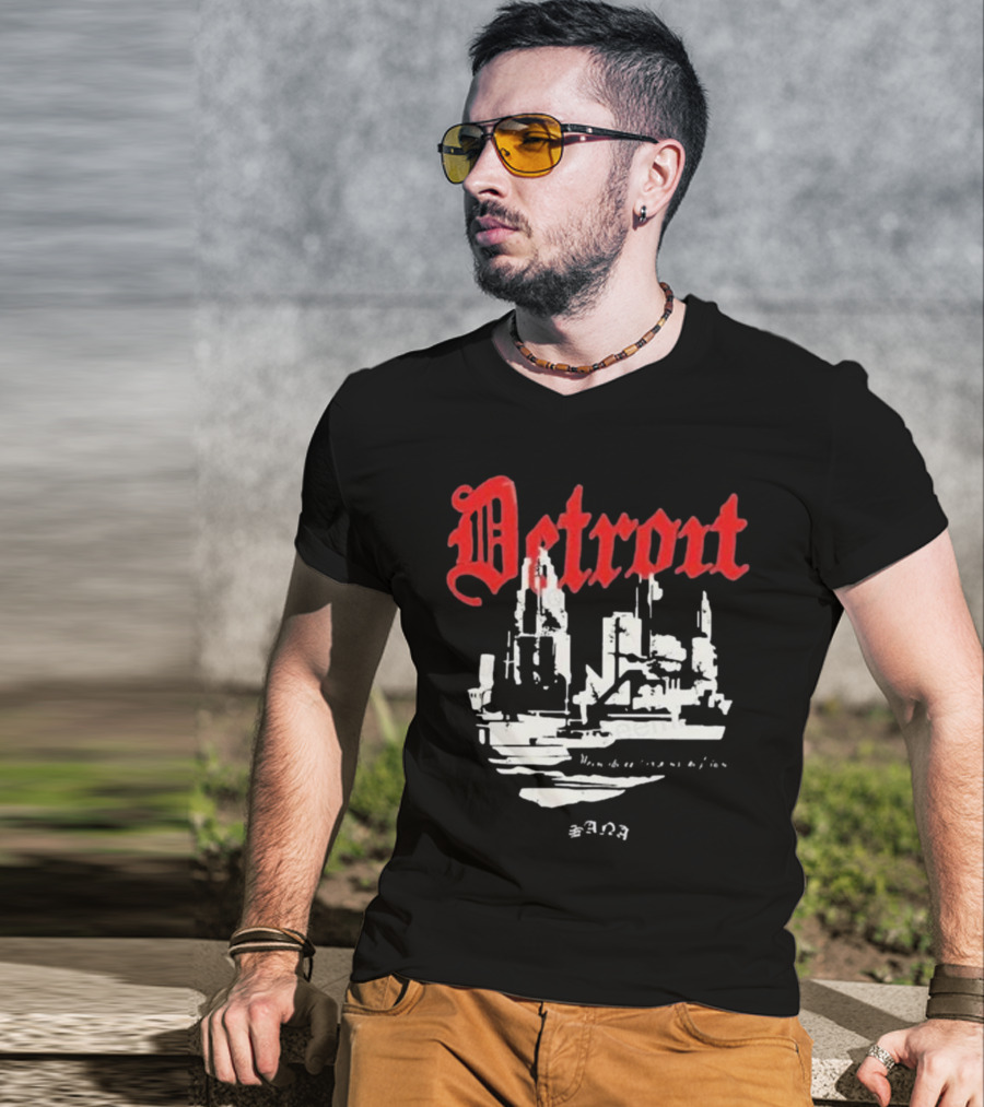 Detrout Cityscape Distressed 3D T-Shirt