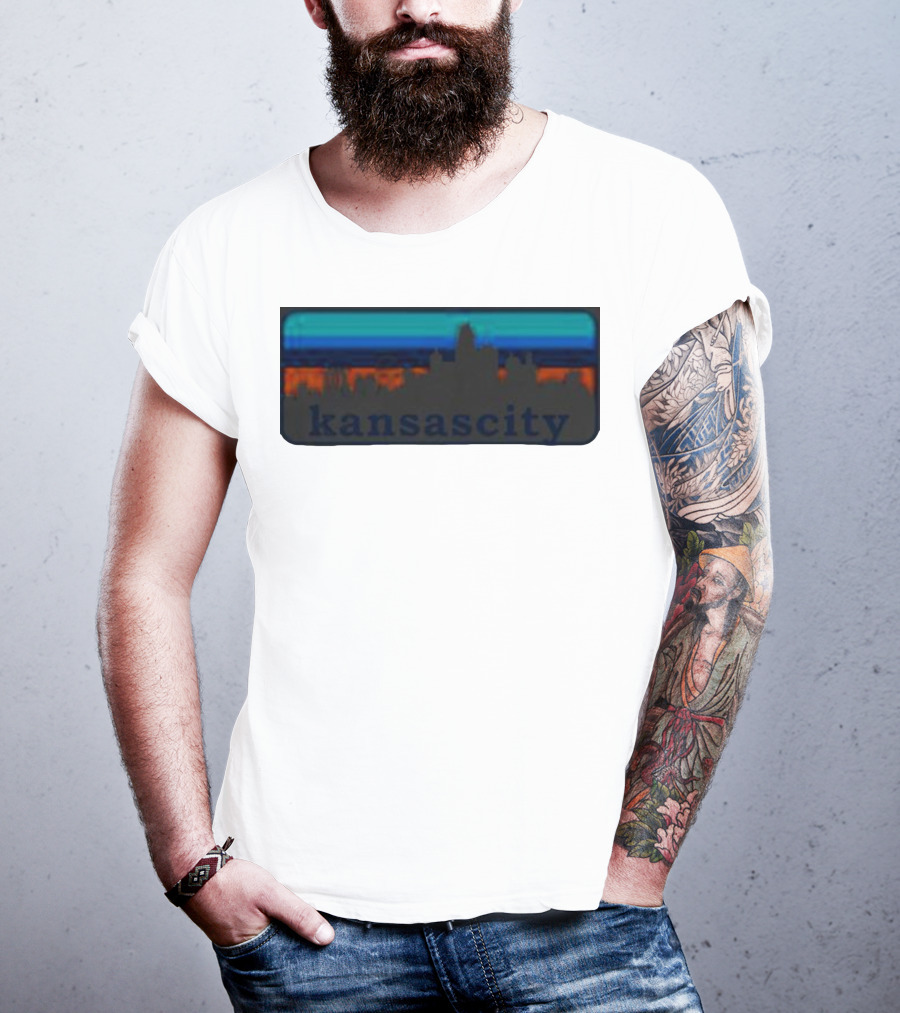 Kansas City Skyline Vintage Retro Sunset T-Shirt