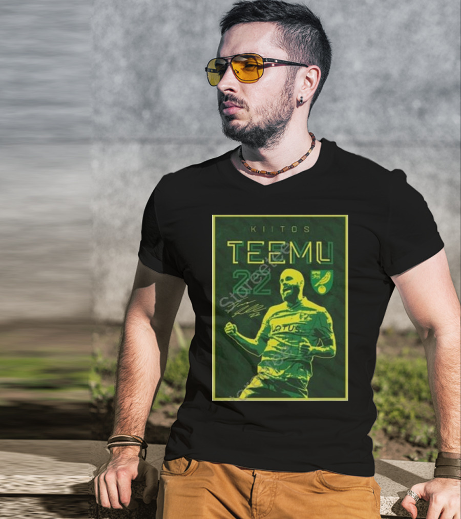 Kiitos Teemu 22 Norwich City Football Green Yellow T-Shirt