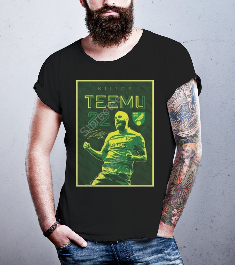 Kiitos Teemu 22 Norwich City Football Green Yellow T-Shirt