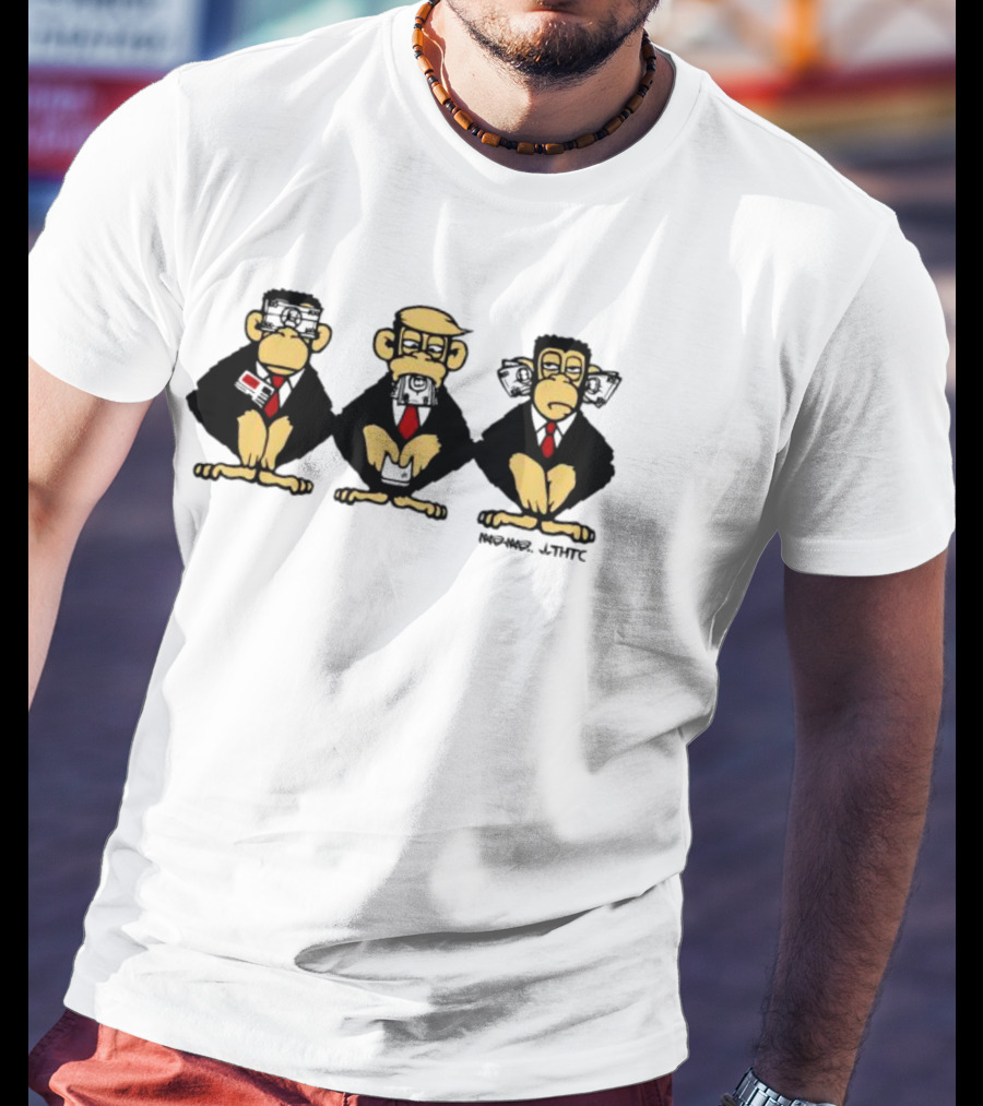 Hail To The Chimp Monkey Trio With Ties T-Shirt