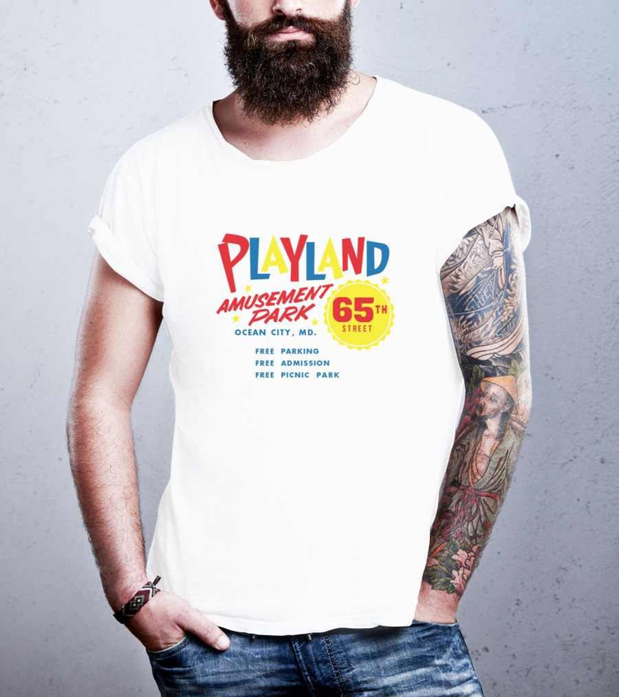 Playland Amusement Park 65th Street Ocean City MD Free Parking Admission Picnic Park T-Shirt