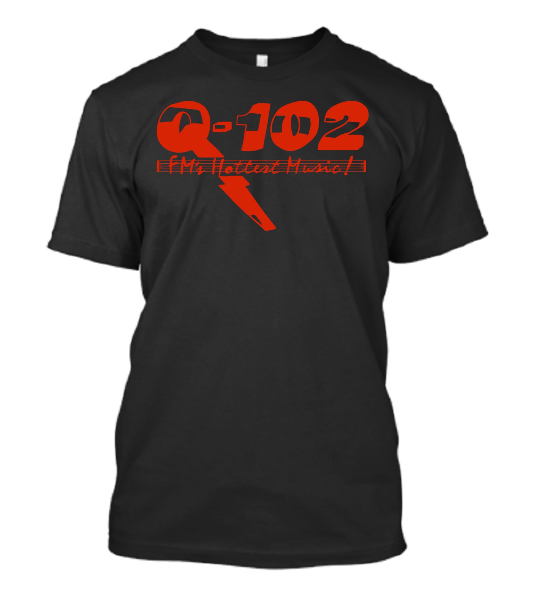 Q-102 FM's Hottest Music Lightning Bolt T-Shirt