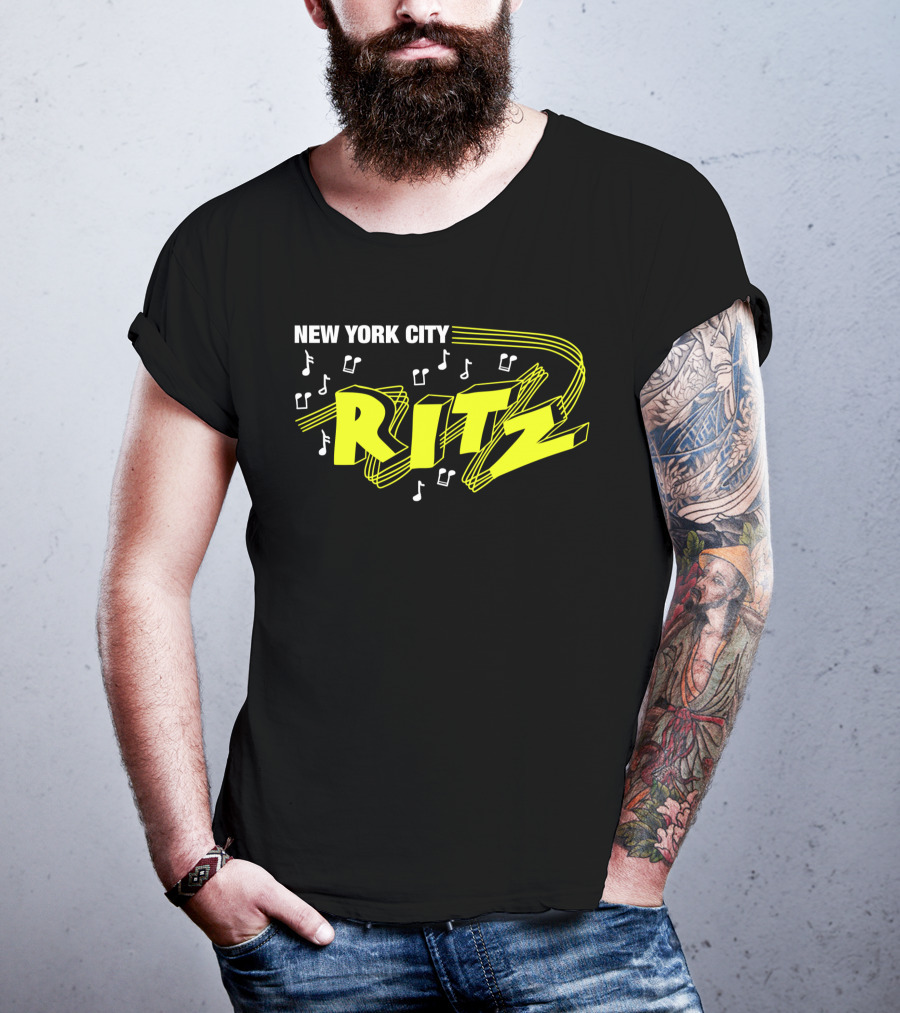 New York City Ritz Rock Club Music Notes T-Shirt