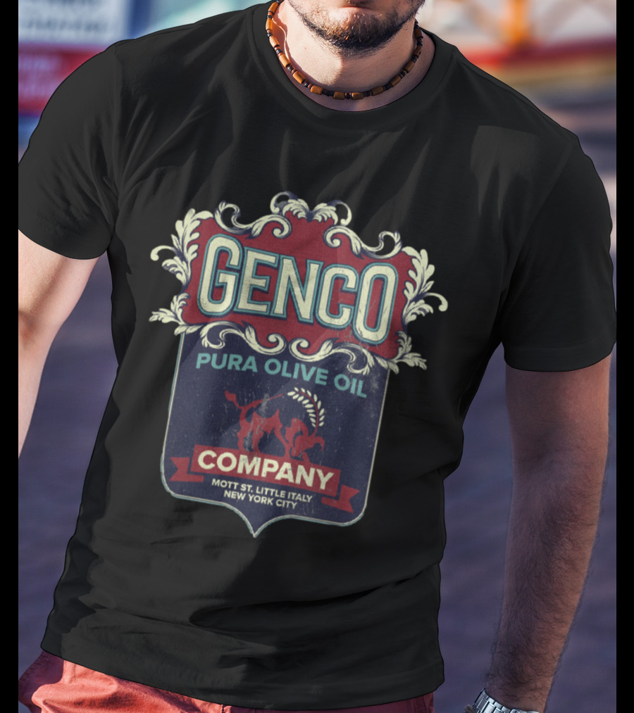 Genco Pura Olive Oil Company Mott St Little Italy New York City T-Shirt
