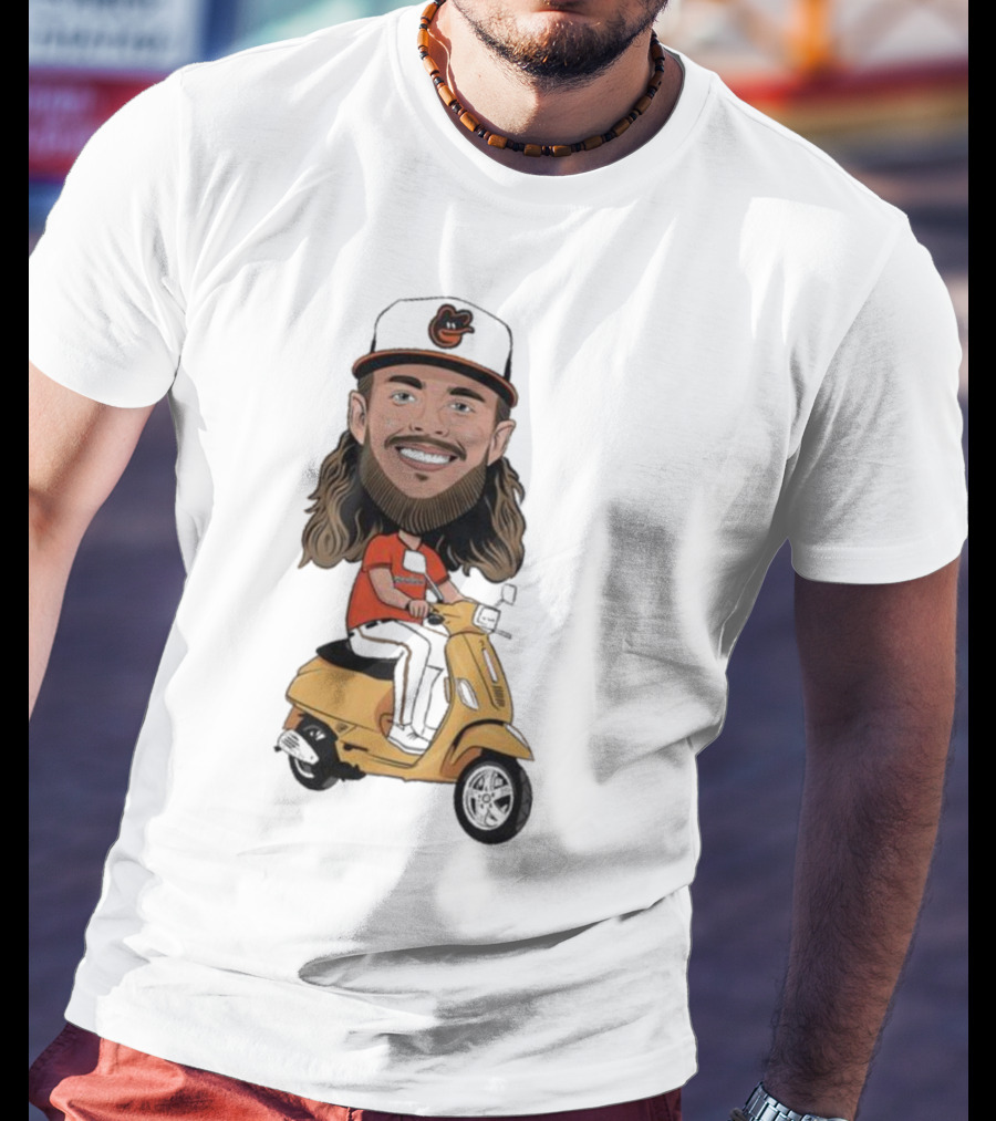 Baltimore Orioles Vespi Riding Vespa Scooter T-Shirt