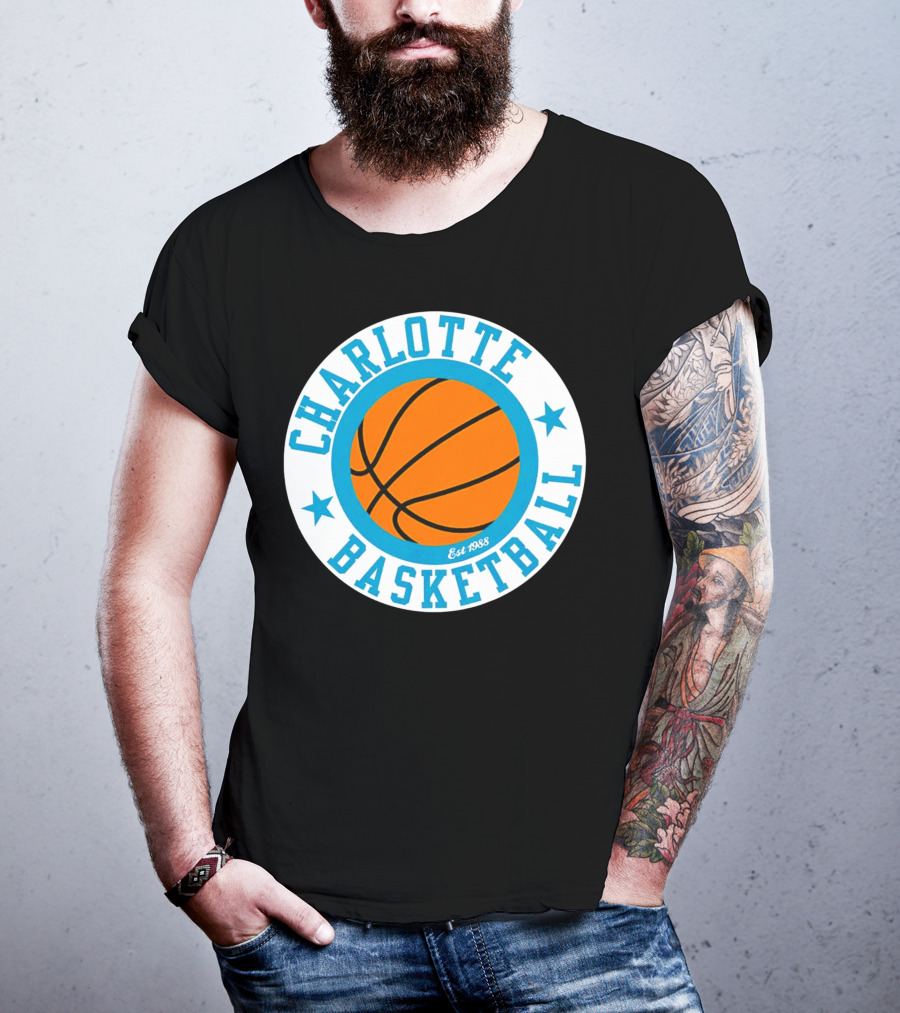 Charlotte Basketball Est 1988 Logo Vintage Style Circle Emblem T-Shirt