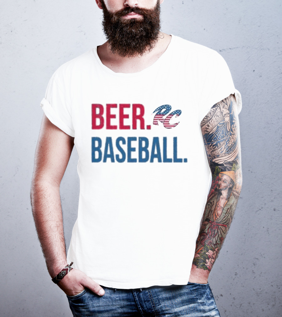 Beer RC Baseball Patriotic American Flag T-Shirt
