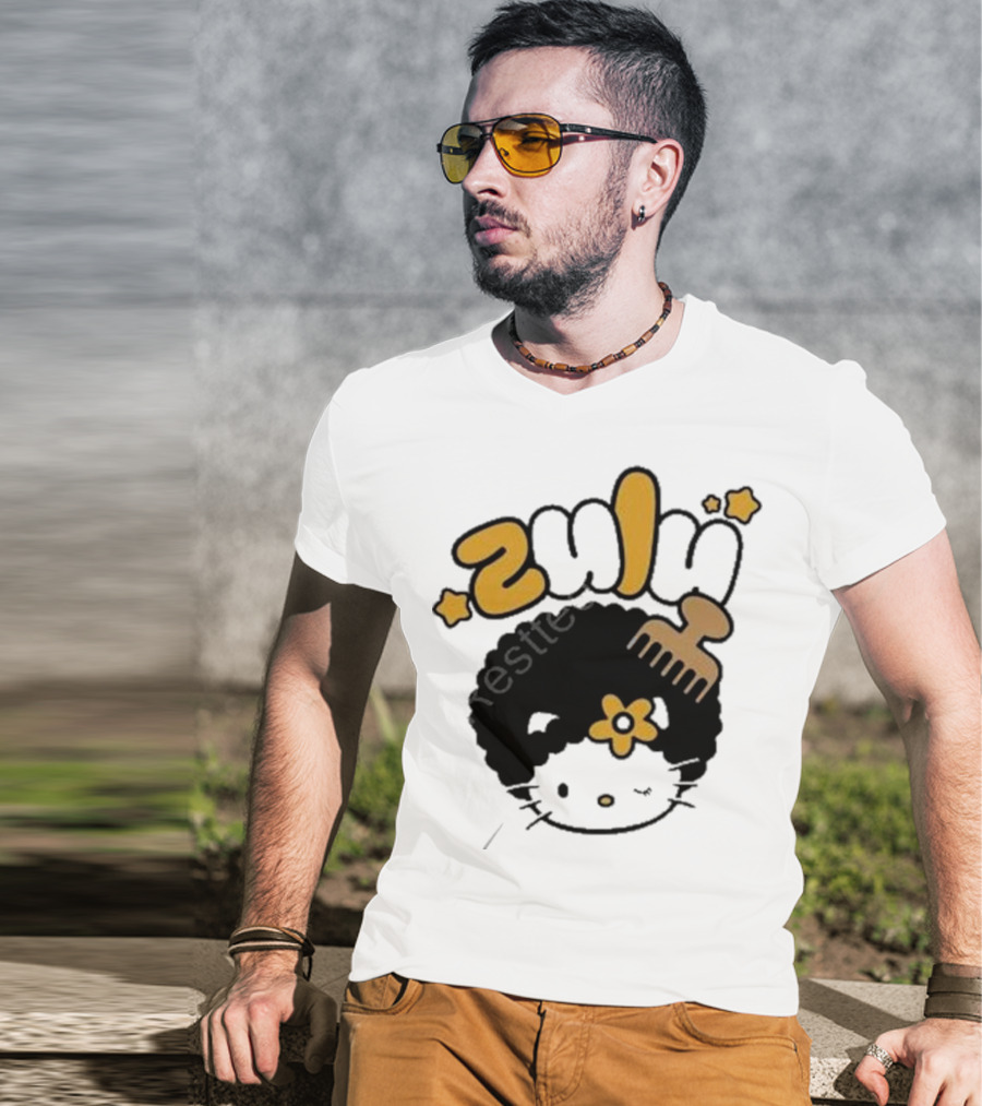 Zulu Kitty Afro Comb And Star T-Shirt