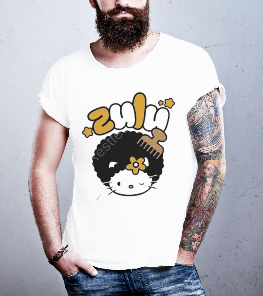 Zulu Kitty Afro Comb And Star T-Shirt