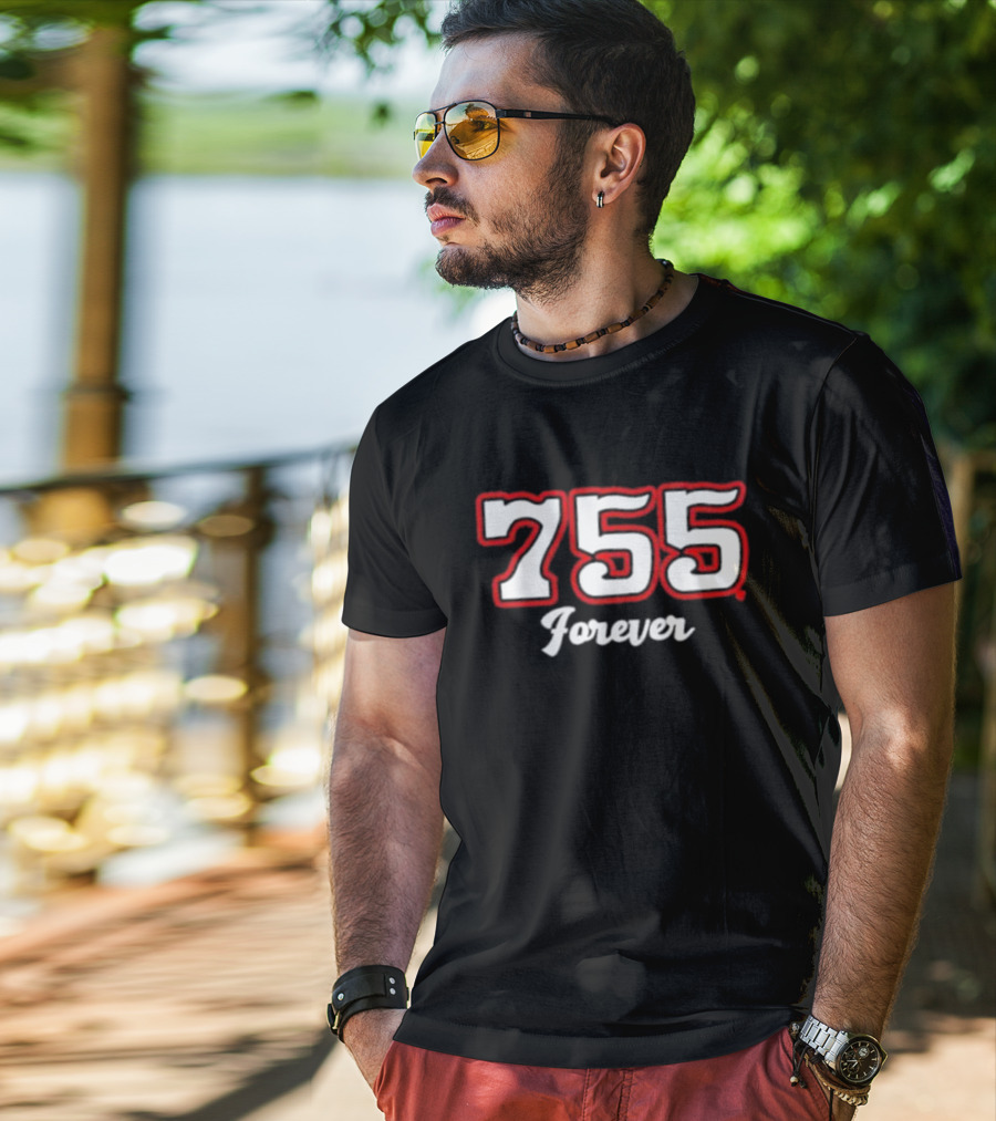 755 Forever Baseball Home Run Legacy T-Shirt