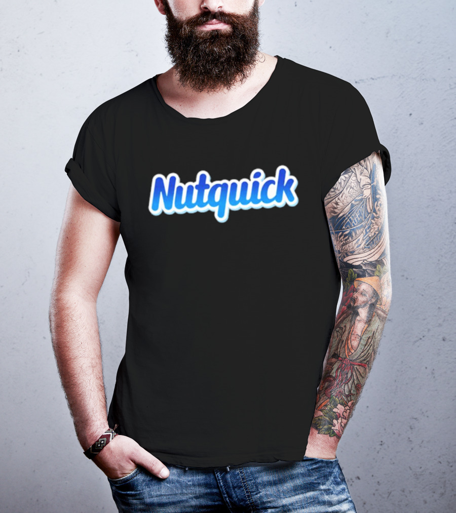 Nutquick Logo Retro Sports Branding T-Shirt