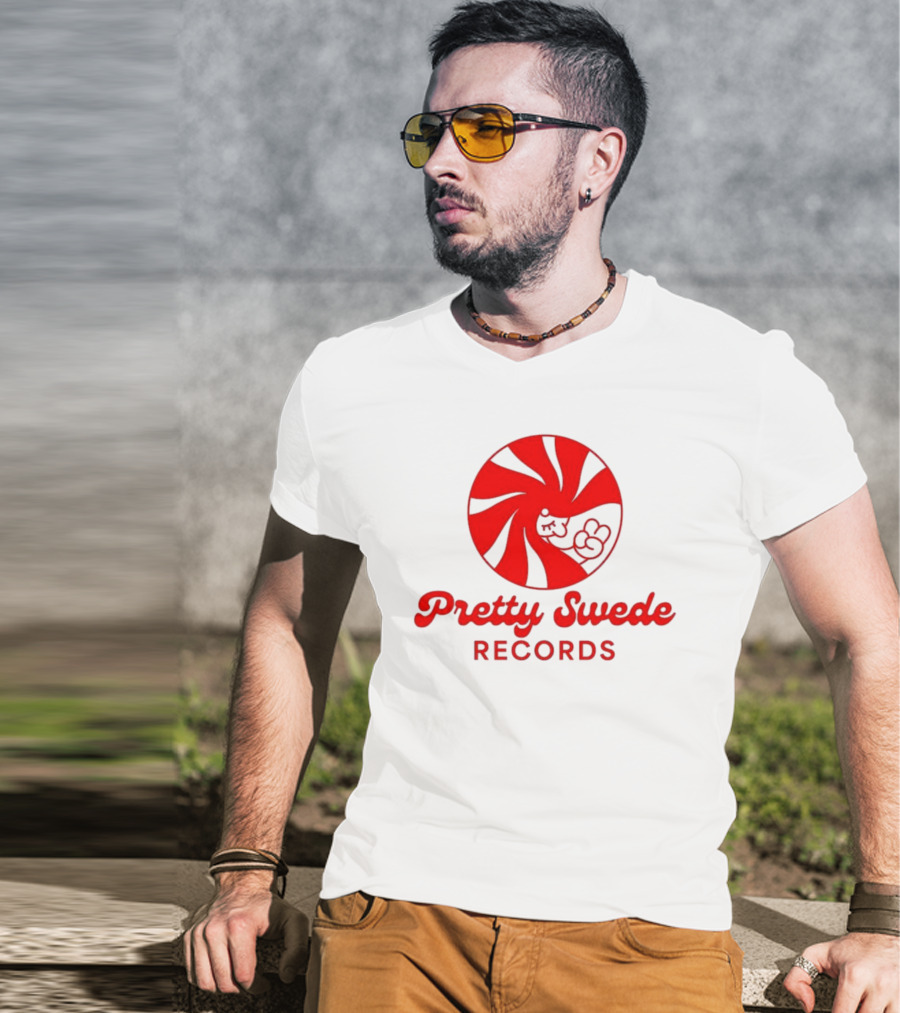 Pretty Swede Records Red Swirl And Hand T-Shirt