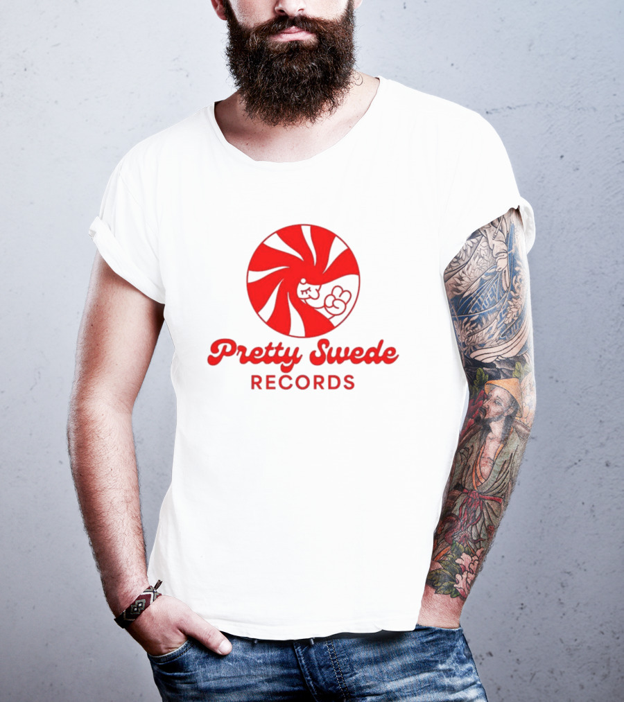 Pretty Swede Records Red Swirl And Hand T-Shirt