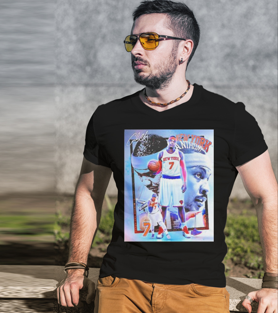 New York 7 Anthony Knicks Basketball T-Shirt