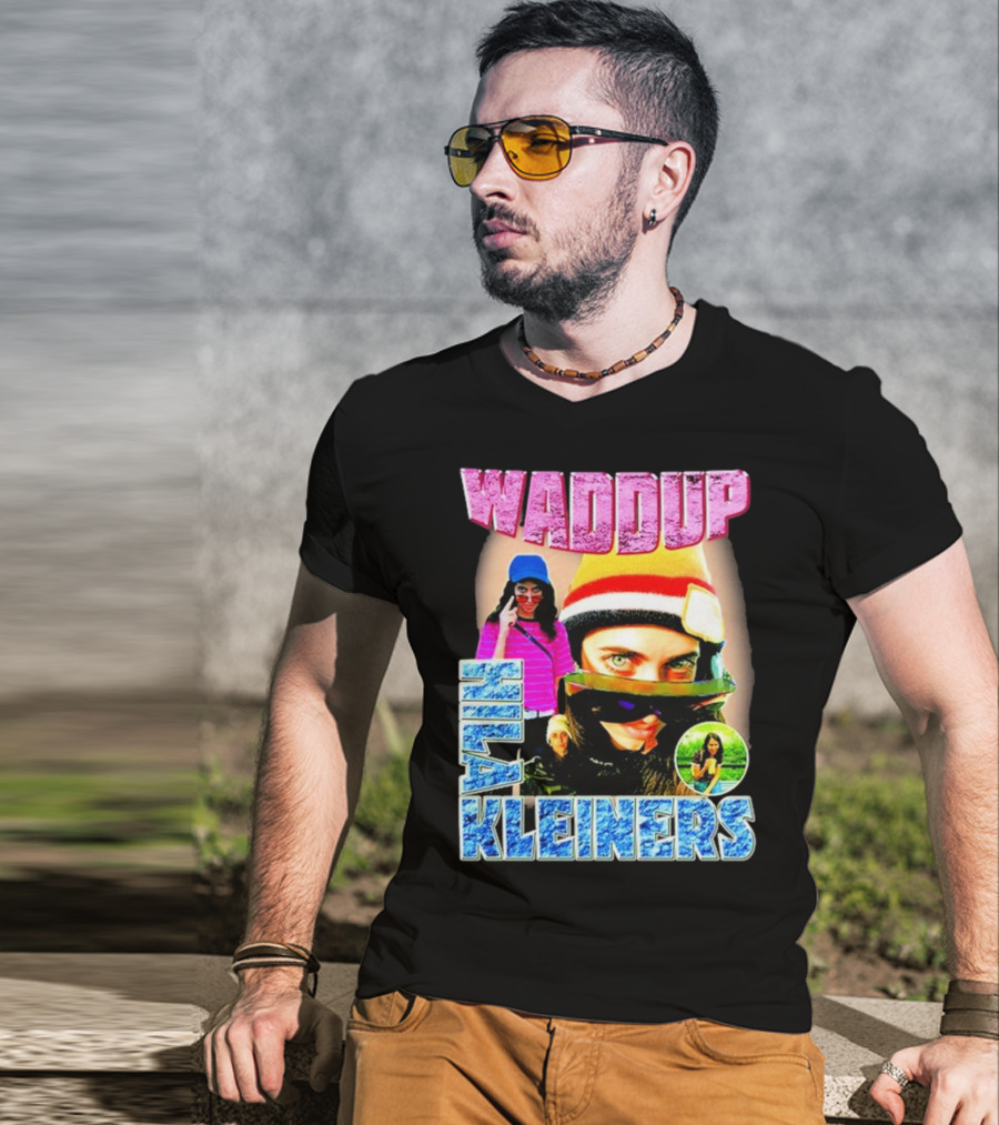 Waddup Hila Kleiners Colorful Ski Mask And Sunglasses Collage T-Shirt