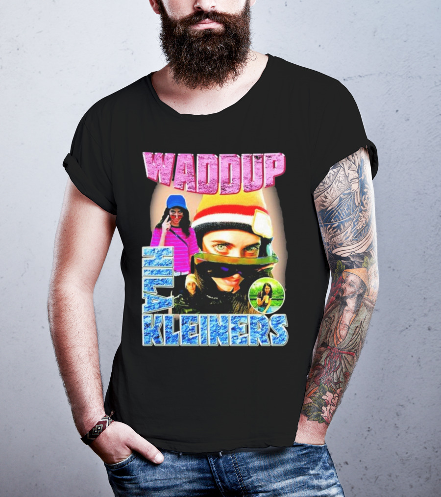 Waddup Hila Kleiners Colorful Ski Mask And Sunglasses Collage T-Shirt