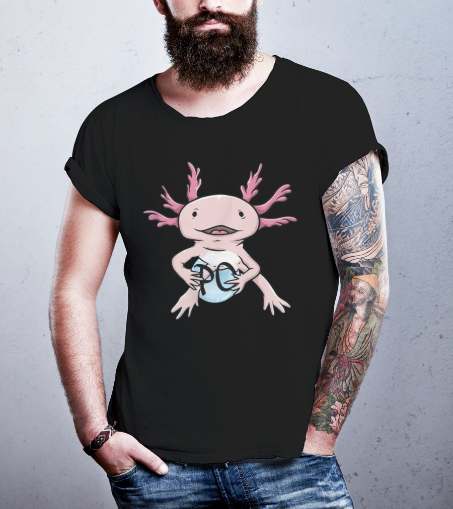 Paul Cuffaro Axolotl Holding PC Sphere T-Shirt