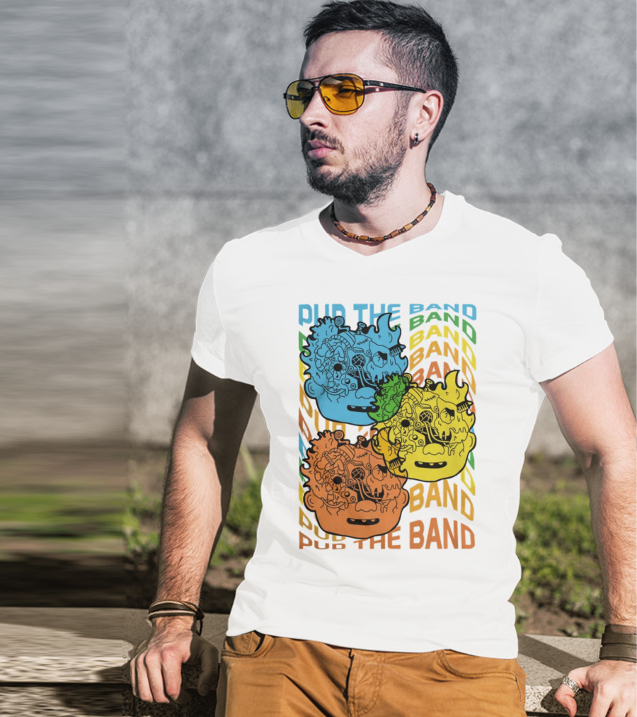 Pup The Band Headburster Technicolor Art Face Trio T-Shirt