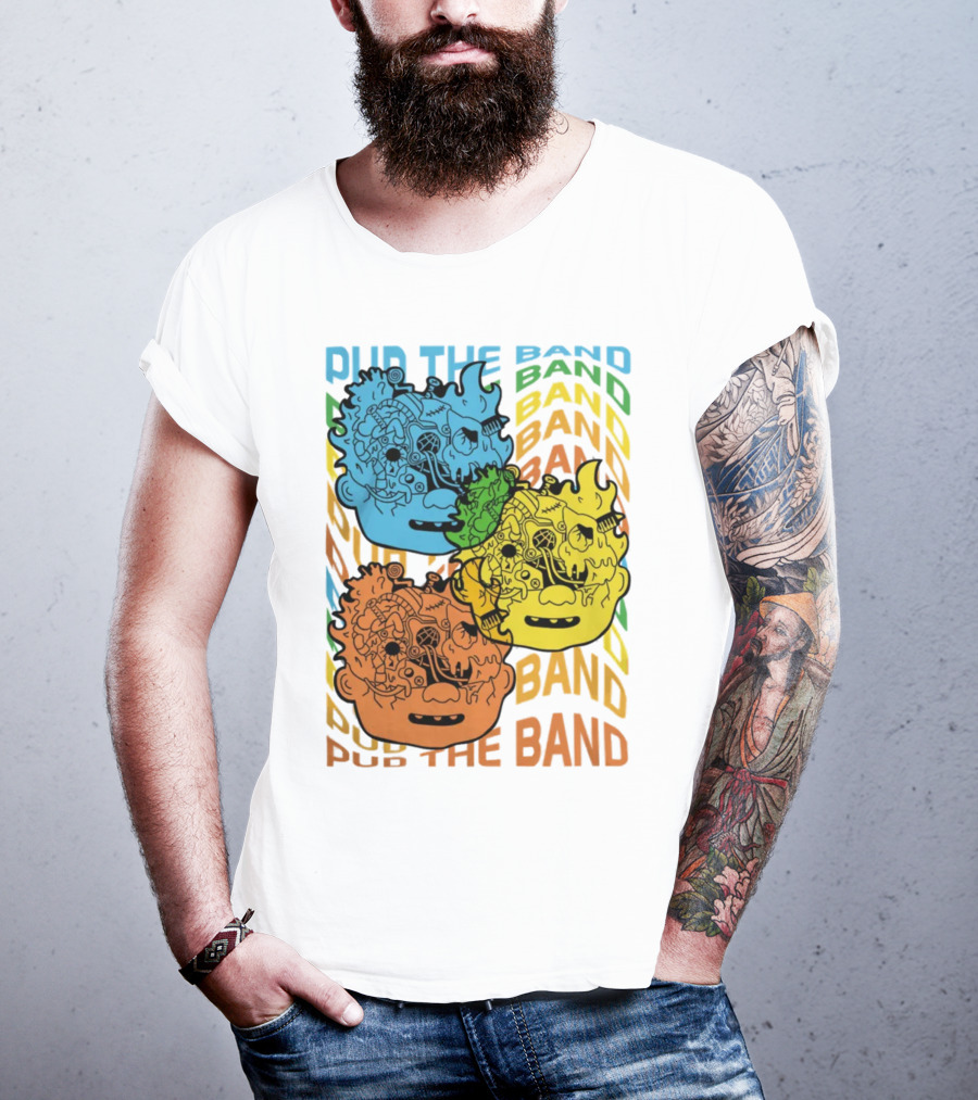 Pup The Band Headburster Technicolor Art Face Trio T-Shirt